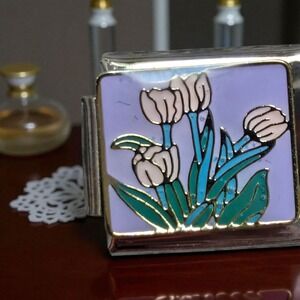 Italian Charm Bracelet Link Flower Charm Stainless Steel